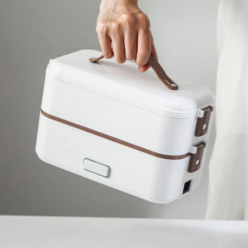 Food Warmer Mini Heating 2 Layer Heated Rice Cookers Portable Car Electric Steamed Cooking Lunch Box