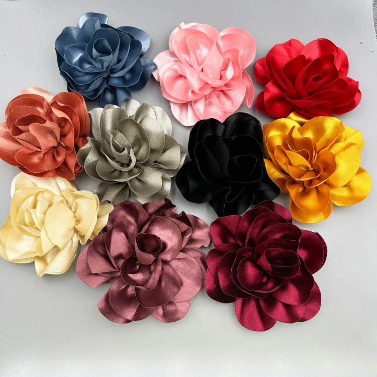 Искусственная декоративная шифоновая ткань ручной работы одежда цветы детская однотонная 3d