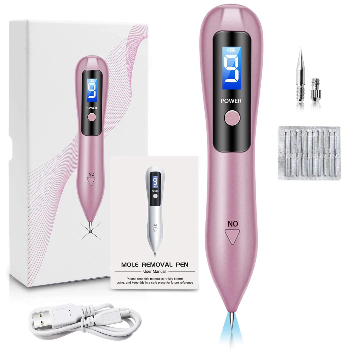 Beauty Handheld Mole Freckle Eye Wrinkle Remover Device with Pigment Removal Features Targeting Face Neck Arm Tattoo Areas