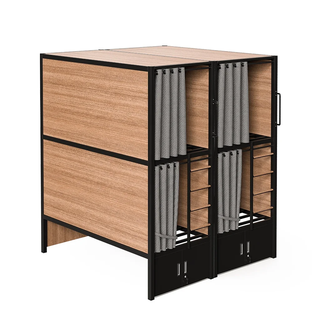 Лидер продаж 2021, новый дизайн, односпальная двуспальная кабина, мотель, гостиничный отель, Капсульная двухъярусная кровать