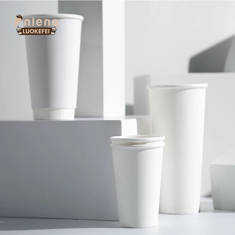 Wholesale Plastic Free Paper Cup 8oz 12oz 16oz Disposable Single Wall Custom Logo Hot Coffee Paper Cup