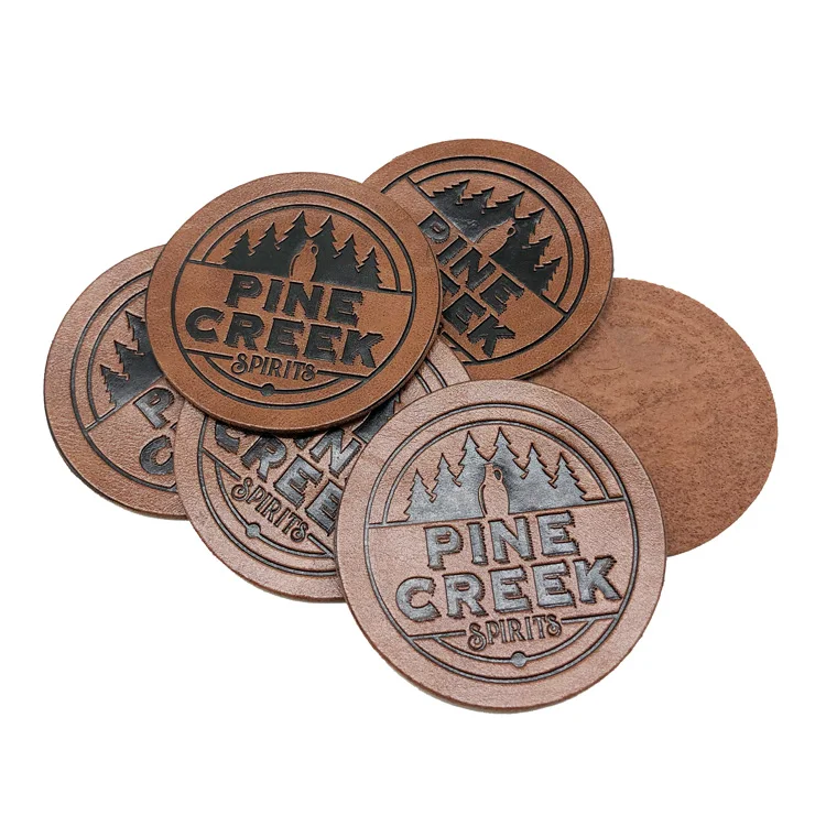 Wholesale Custom Leather Patch Debossed Logo PU Leather Patches For Hats Clothing Leather Badges