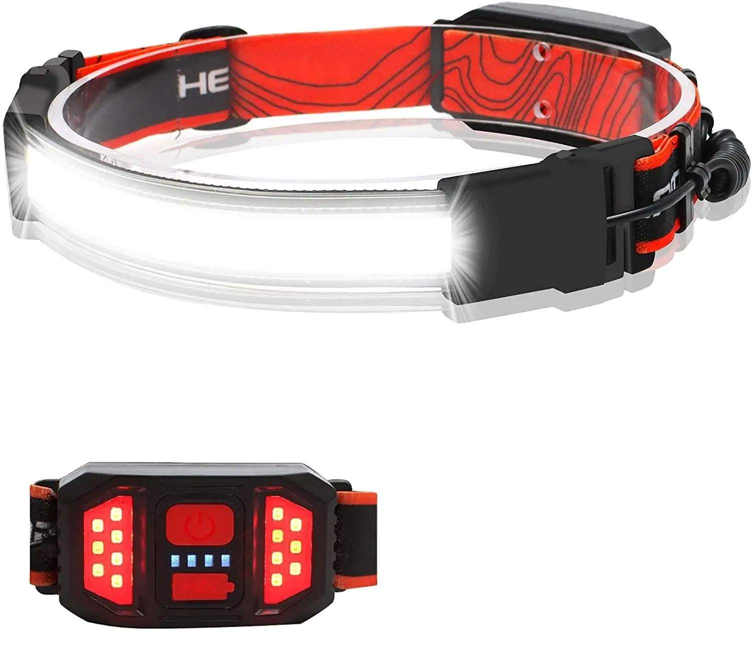 230angle Illumination Wide Beam Led Headlamp Lightweight Head Lamp Rechargeable Helmet Hard Hat Light for Camping Hiking Fishing