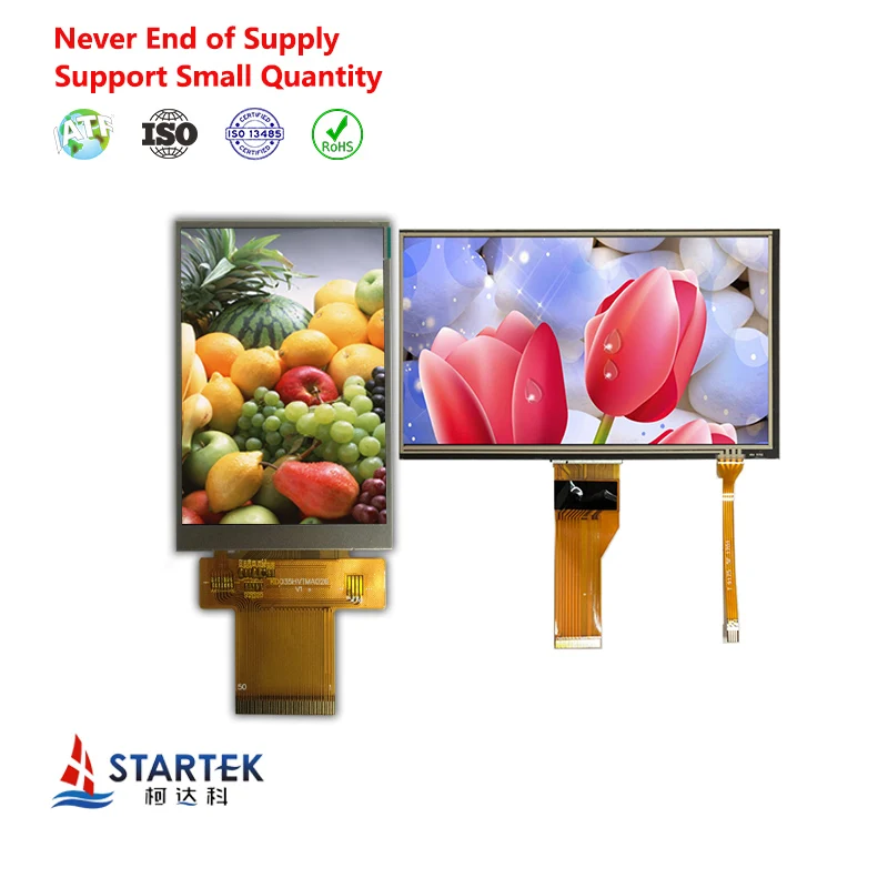 Factory customized 1.3 2 2.4 2.8 3.5 4.3 5 6 7 8 10.1 inch custom tft lcd display with Capacitive touch screen