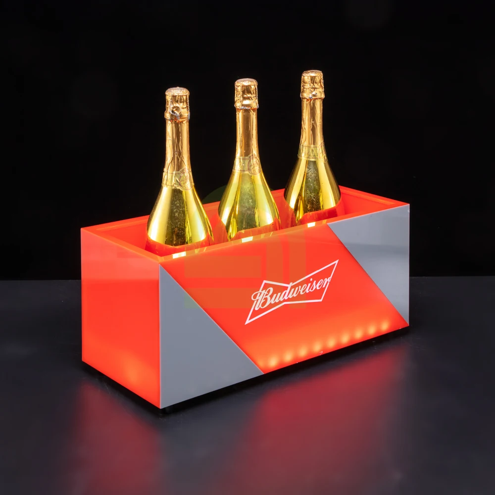 Guangzhou Lide 3 Bottles LED Budweiser ice bucket