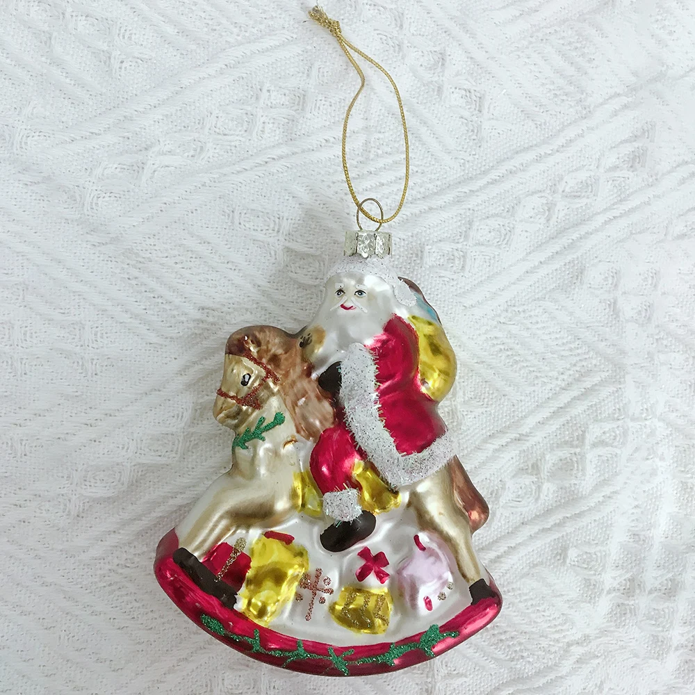 Handmade Christmas hanging glass decoration animal ornament for home festival party hanging decorations Eco-friendly