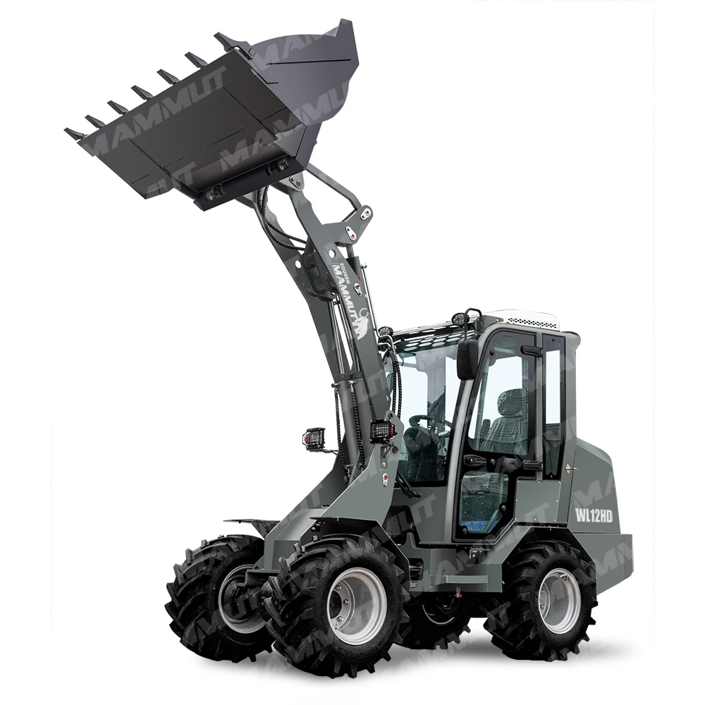 Mammut brand Hydrostatic System Wheel loader WL12HD 1200kg diesel front end bucket compact wheel loader
