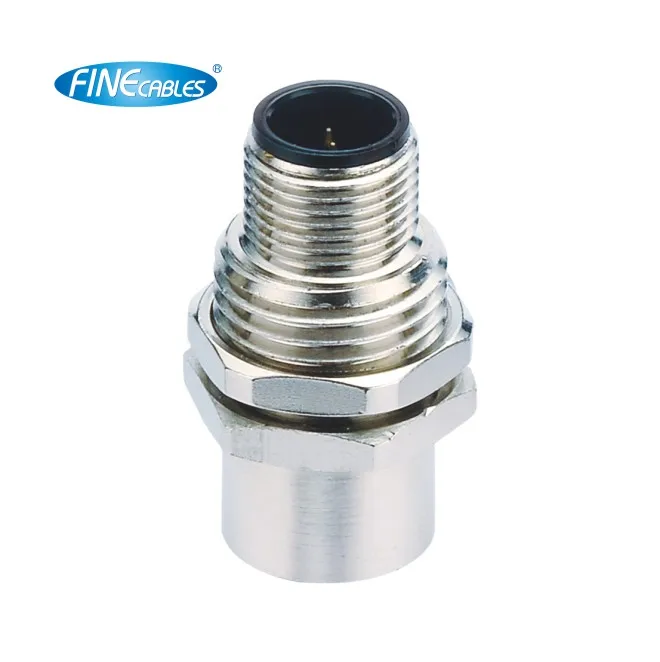 Панельное крепление штекер-гнездо M12 Finecables NMEA2000 IP67 4 5 8 12pin