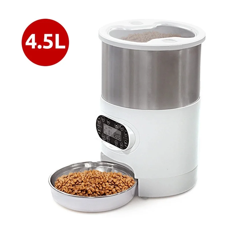 Electric smart water Dispenser 4.5L key wifi SS304 stainless steel automatic pet food Feeder for cats dogs TUYA APP