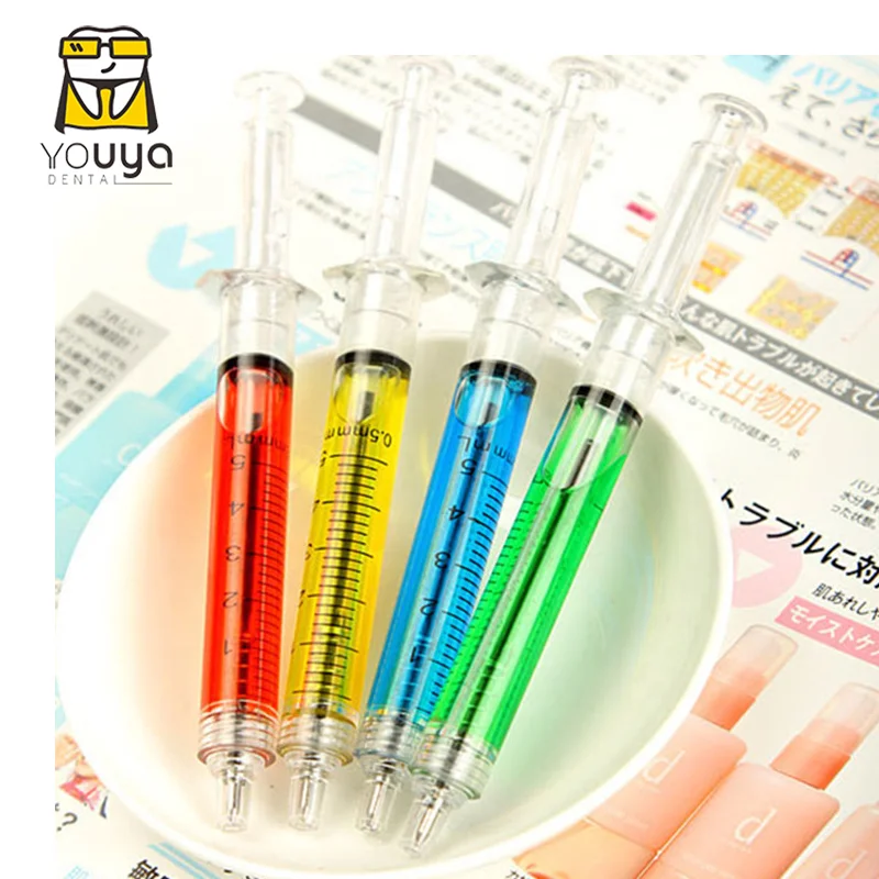Promotional Plastic Cylinder Shaped Syringe Ball Point Pen