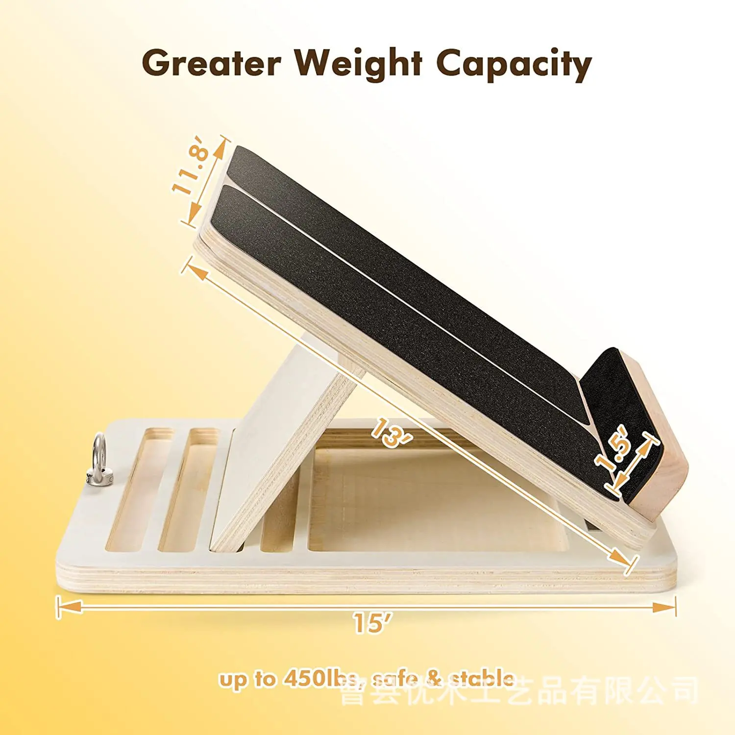Wooden Stiffened Plates Rehabilitation Training Wooden Tilt Board Adjustable Tilt Calf Arm Stretch Slope Board