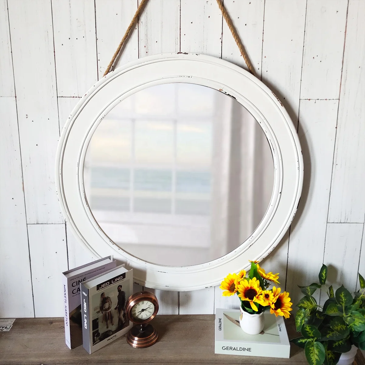 Hot Sale Bedroom Dresser Wooden Round Mirror for Hotels Homes