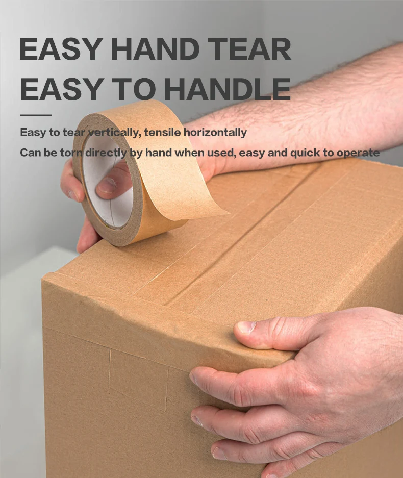water activated kraft paper tape for carton box packing custom logo reinforced self adhesive