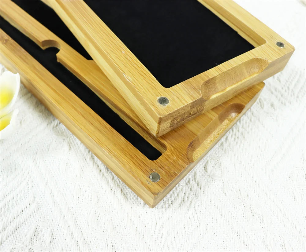 Tablet Stand Miniature Storage Classics Tabletop Version Games Bamboo wooden Hardwood DND Dice game box Tray with magnet lid