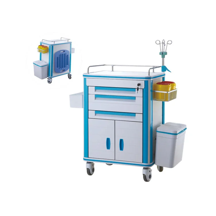 Best price hospital equipment nurse cart medical anesthesia trolley for ICU operating room