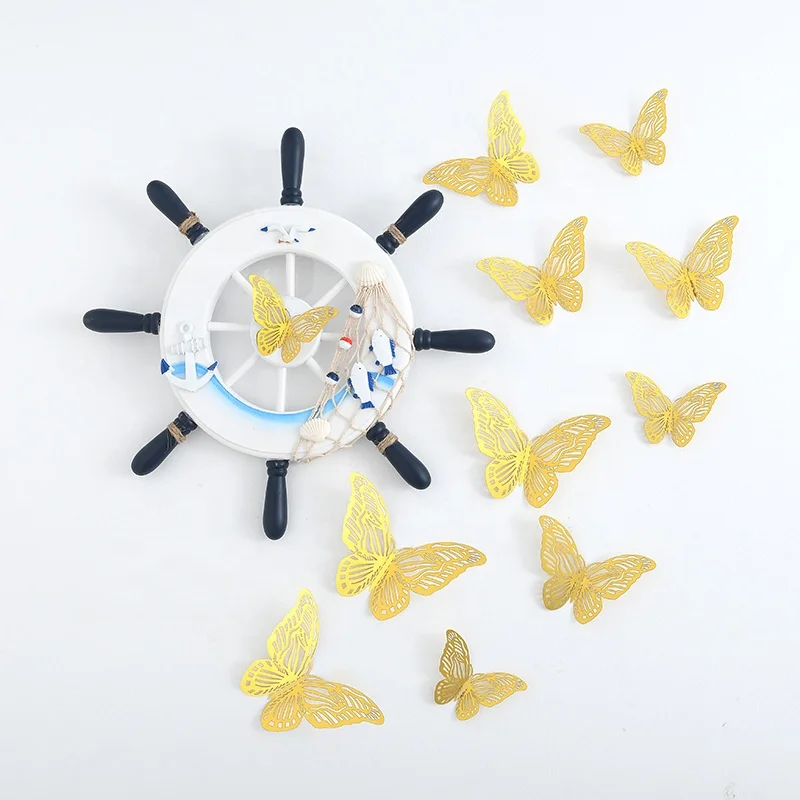 Wholesale Hollow butterfly Flowers 3D Hollow Paper butterfly Flower Decoration Florist Supplies Wall Background Stickers