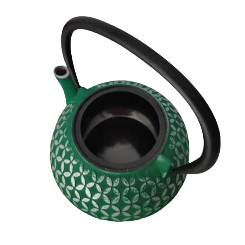 Chinese Teaware Set Instant Hot Water Kettle Green Cast Iron Teapot with Filter