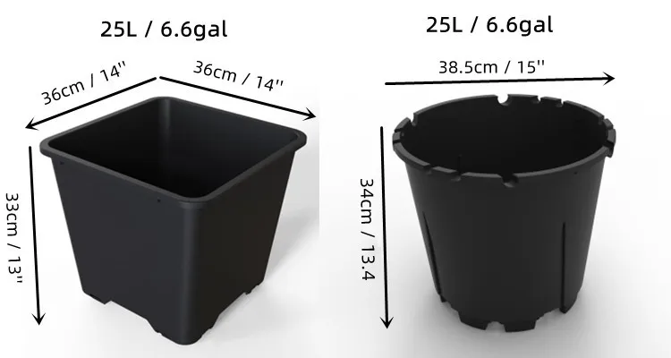 Fabrica de macetas cuadradas redonda plastico 25l 30 litros 40litros para arandanos