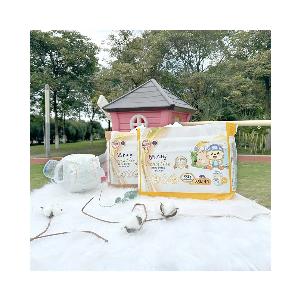 BB Kitty Sensitive Infant Diapers Baby Pullups Dyper Size 4 Pack Drypers Baby Diapers Factory Wholesale