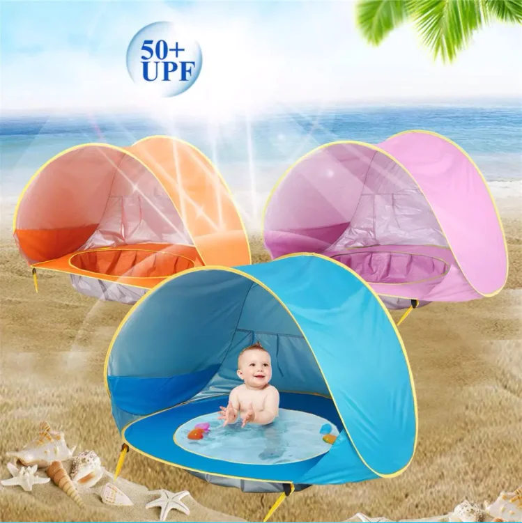 Factory Directly Supply Spf50+ Waterproof Uv Resistant Beach Tent Baby Pop Up Outdoor Tent Bed Travel Tent