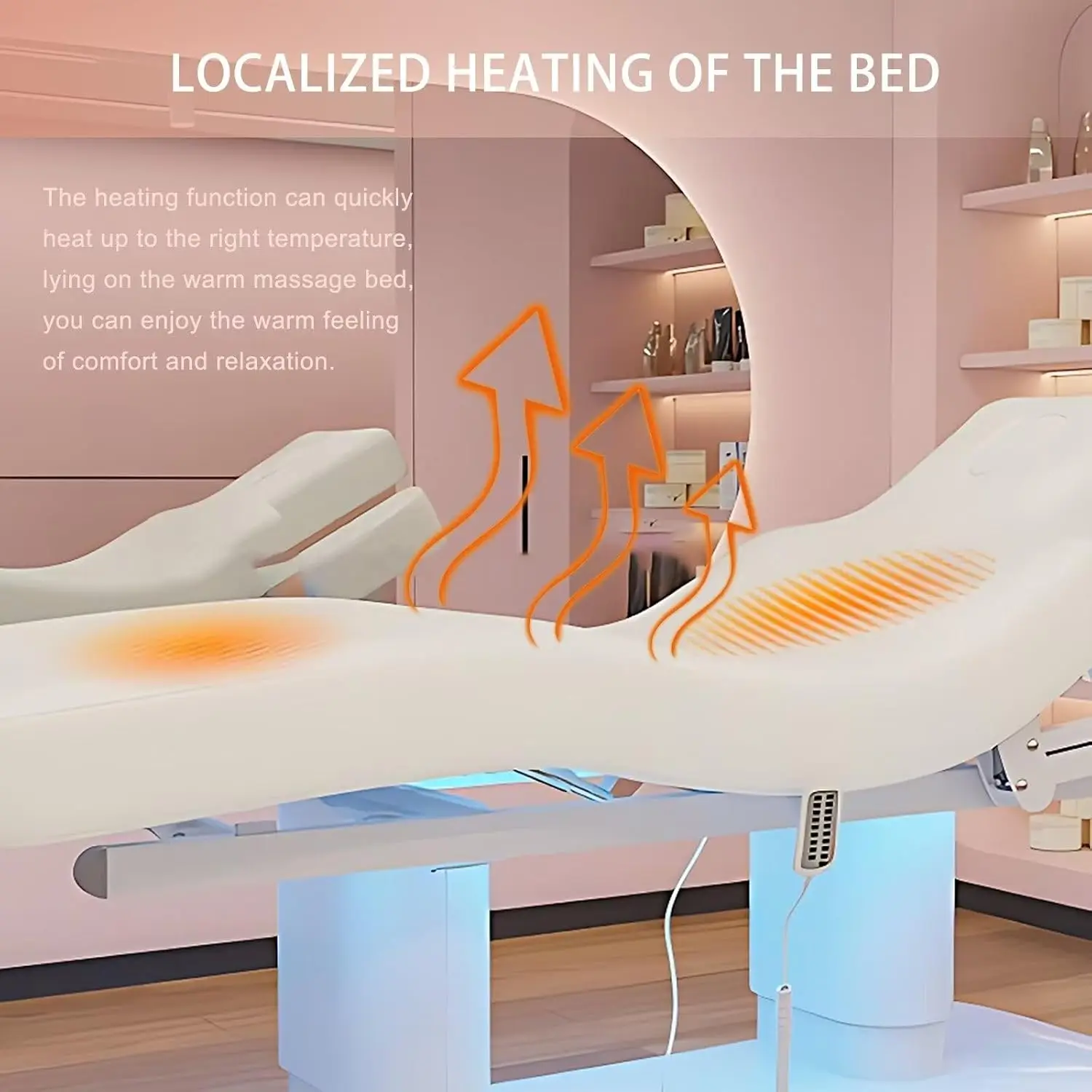 Heating Tilting 4 Motor Luxury Adjustable Curved Lash Facial Beauty Bed Electric Medical Treatment Salon Spa Massage Table