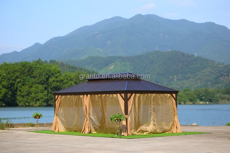 Удобная мебель для отдыха на открытом воздухе, большая беседка, алюминиевый каркас, павильон с занавеской