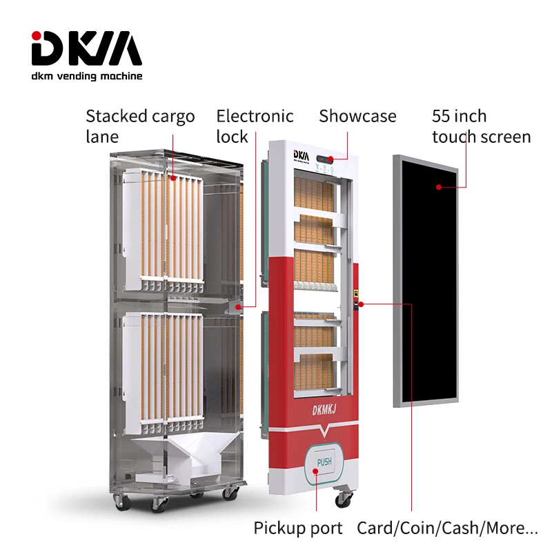 DKM Wholesale Smoke Shop Cbd ID Age Verification Vendor Cigarette Vending Machine For Cigarette