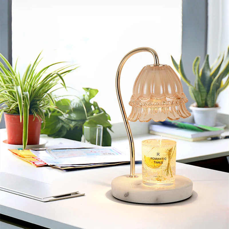 Luxury aromatherapy night lamp candle warmer  Marble base electric lamp wax melt burners