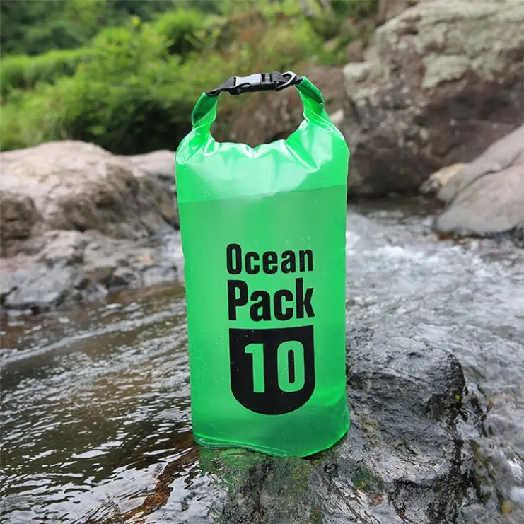 Premium Waterproof Dry Bag Transparent 10 & 20 Liter Floating Dry bag Sack for Water sports - Shoulder Strap - Keeps Gear Dry
