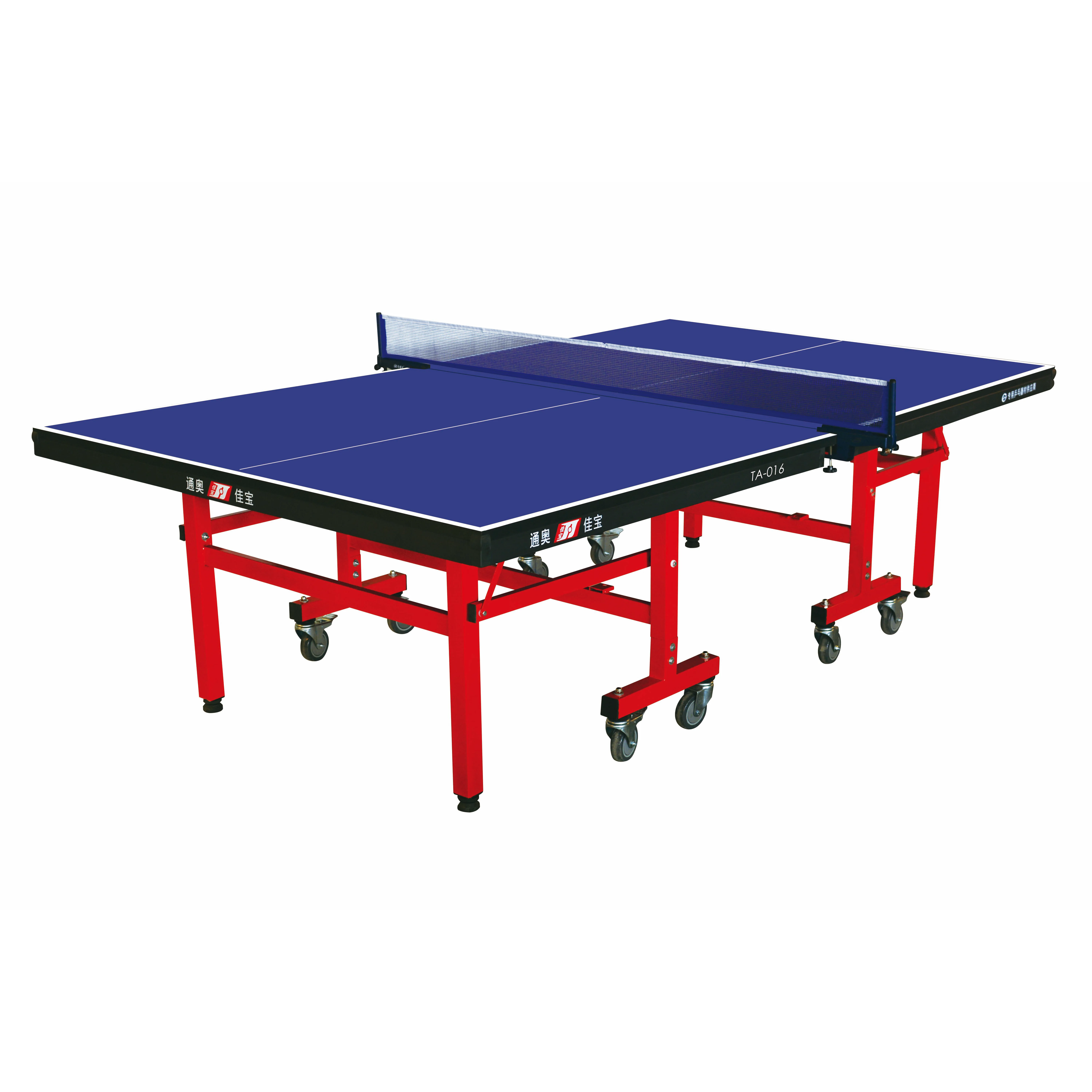 25MM Blue Top indoor folding and movable table tennis pingpong tables set for sale