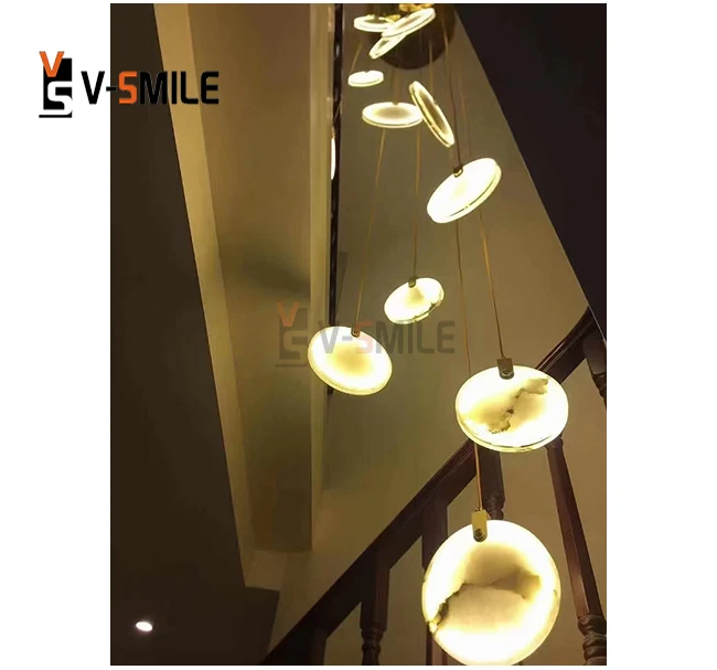 Wholesale Marble Modern Style Fan Wall Lamp For Corridor Living Room Staircase Bedroom Villa Creative onyx Wall Light