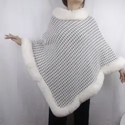 Winter Women Woolen Thickening Scarf Lady Warm Shawls Faux Fur Poncho Fashion Capes Lady Female Stole