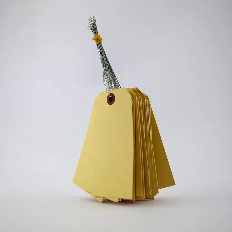 Wholesale shipping luggage tag Custom Logo Iron Wire Manila Paper Hang Tag for Clothing