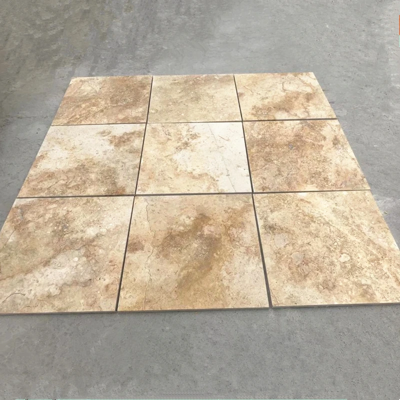 Natural beige square stone tile Chinese French Pattern antique travertine floor tiles