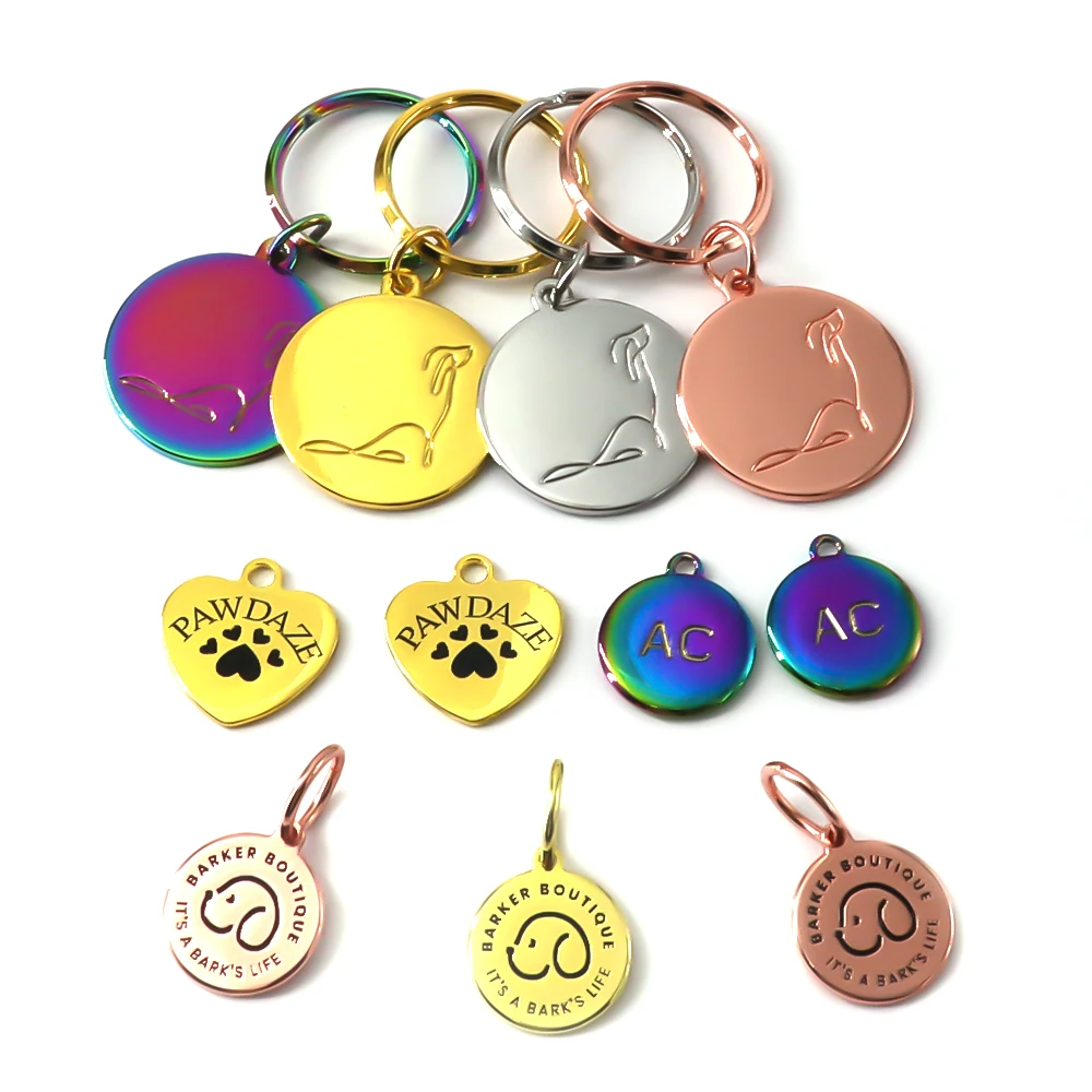 Custom Made Anodized Aluminum Alloy Stainless Steel Metal Pet Or Dog ID Tag For Pets