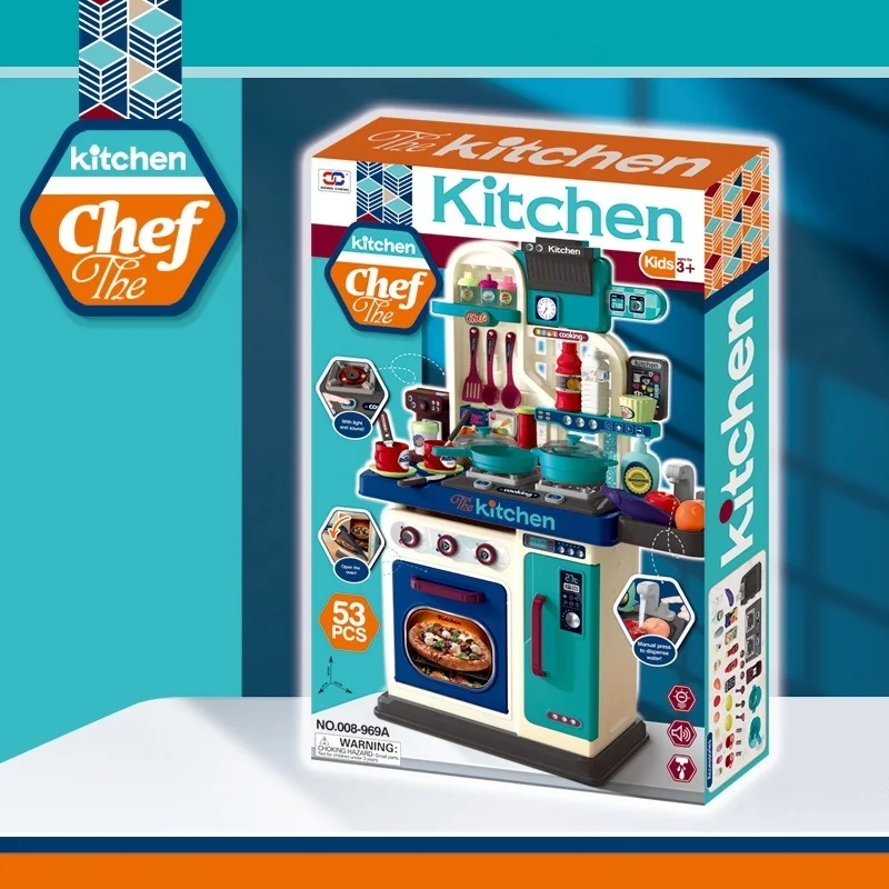 KSF Kids New Simulated Cooking Kitchen Toys Plastic Games Water Outlet Kitchenware Pretend Play Toys for Kids Children Toys ABS