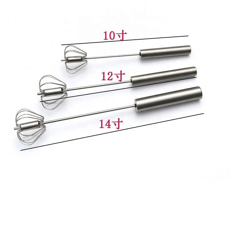 Hand Pressure Semi-automatic Egg Beater Stainless Steel Kitchen Accessories Tools Self Turning Cream Utensils Whisk Manual Mixer