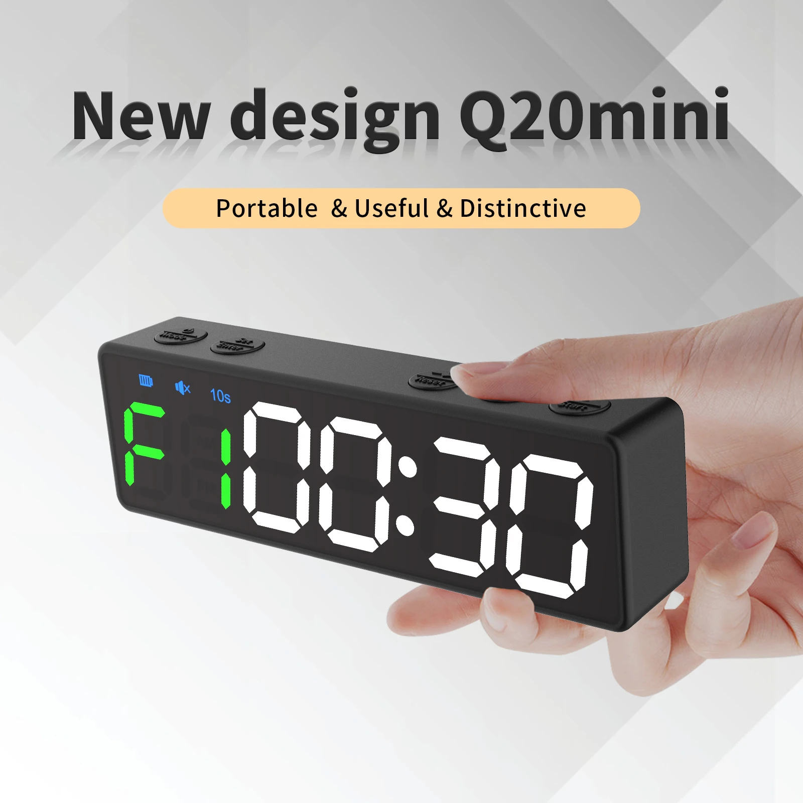 YZ Portable Indoor Mini Countdown Digital Timer Magnetic Rechargeable TABATA HIIT MIIT Training Timer for Gym Fitness Workouts