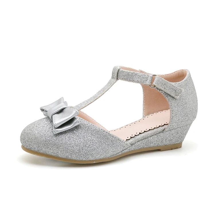 
Kids Beautiful Princess Little Girls Wedges Glitter Shoes For Party 