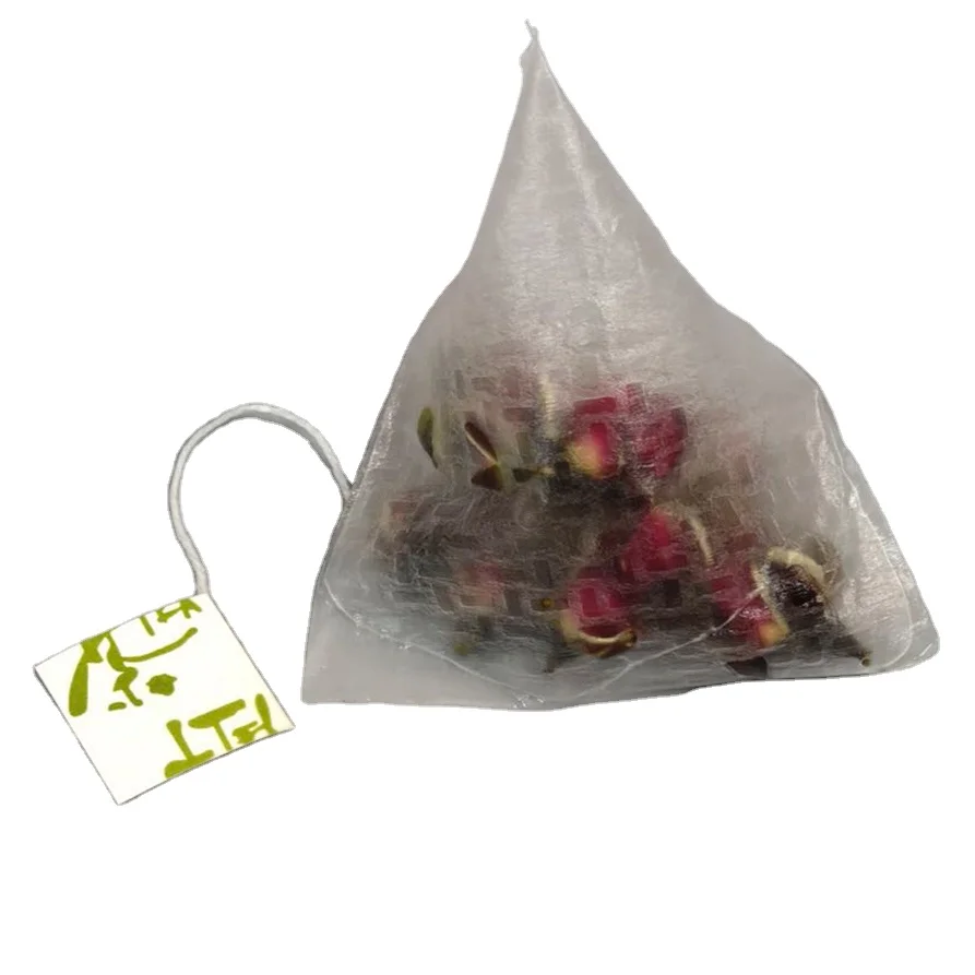 Factory food grade corn fiber pla biodegradable empty pyramid tea bag