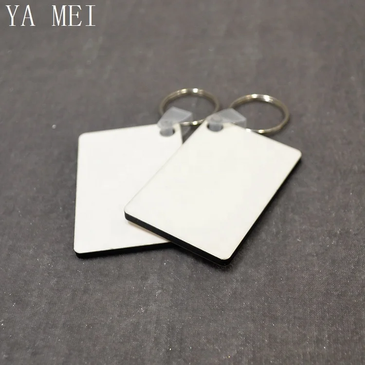 Quality Wholesale Holiday Gifts Diy Rectangle Mdf Blank Sublimation Keychain
