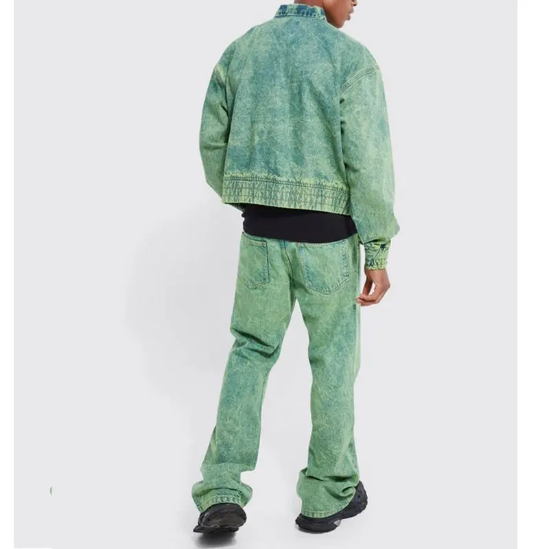 OEM /ODM Custom logo Denim Jacket Street Wear Oversized High Quality  Acid Washed Denim Jacket For Men