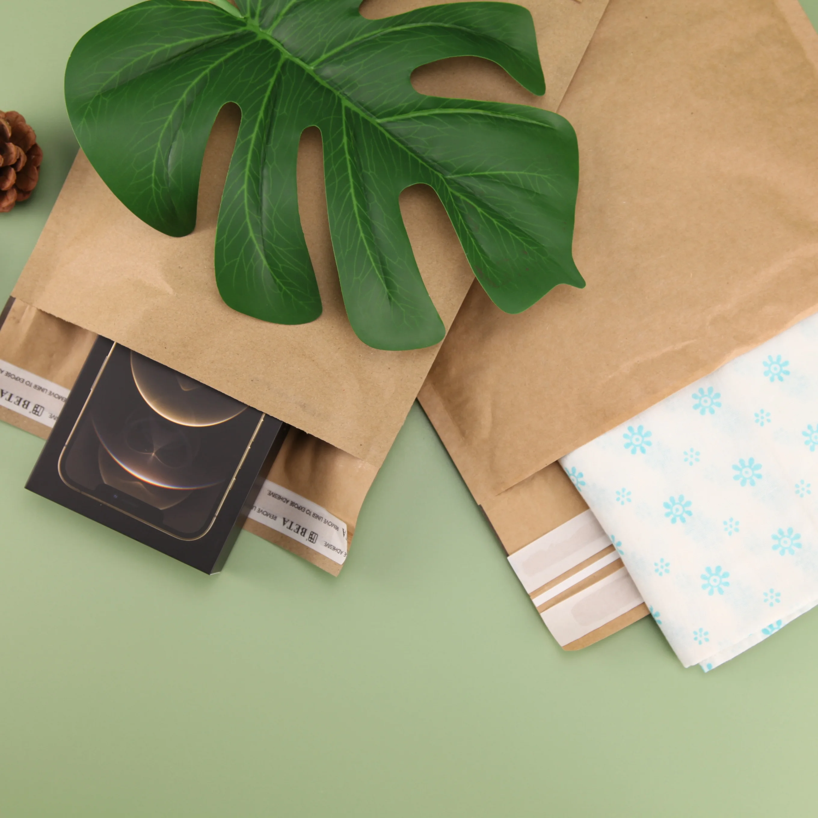 Betapack Eco-friendly Cushioned Paper Honeycomb Padded Bubble Mailer Biodegradable Brown Honeycomb Wrap Paper Packaging Bags