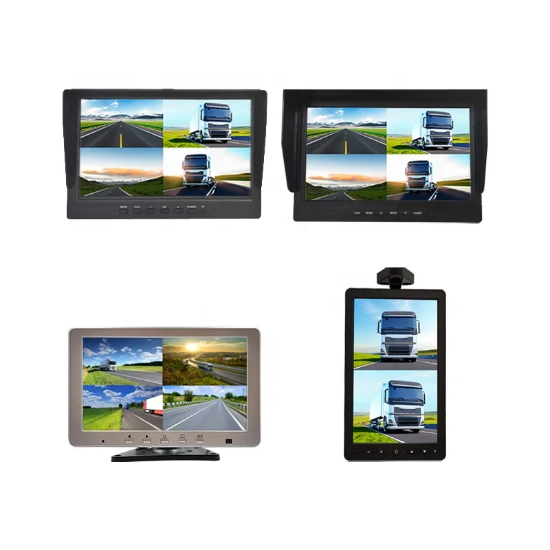 JEEBUS AHD waterproof split screen7 inch 9 inch 10.1 inch car monitor display for bus truck