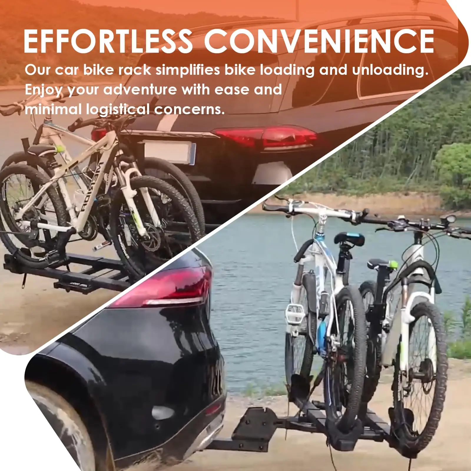 Trunk Mounted Bike Rack Car 2 Bike Rear Rack Bicycle Bike Rack for Car Carrier
