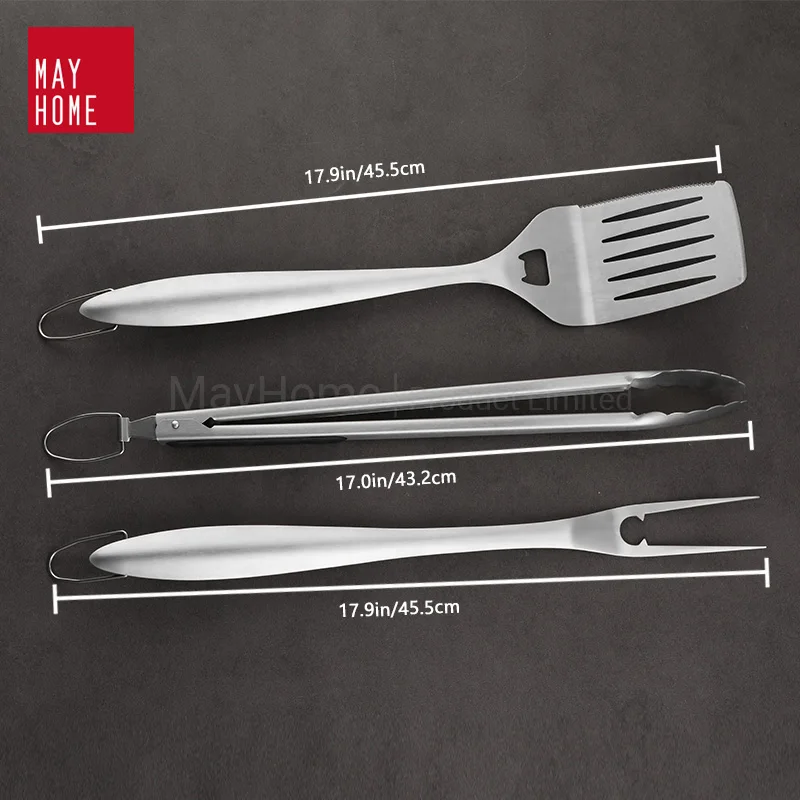 3 шт., набор инструментов для барбекю, из нержавеющей стали