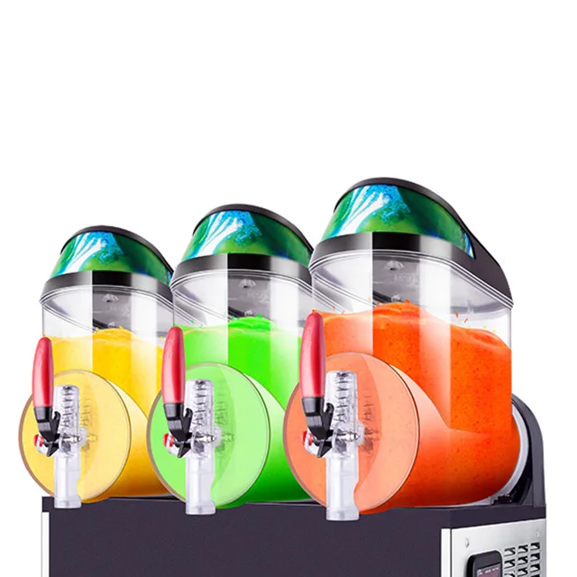 Commercial Frozen Triple Tanks Electric Snow Melting Machine On Sale 12L/Tank Slush Machines