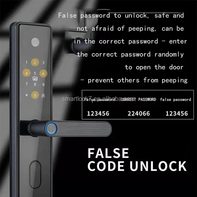 superior life Safety Cat Eyes Camera View Electric Digital Big Gate Tuya Wifi Fingerprint Smart Door Lock with NFC