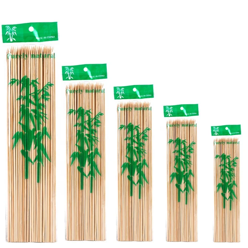 Zhuchuang Wholesale For Shish Kabob, Grilling, Fruits, Appetizers and Cocktails Bamboo Wooden Skewers