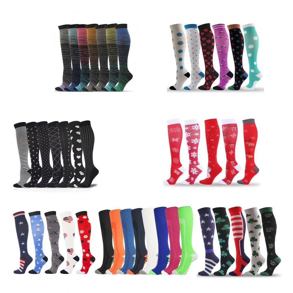 New Compression Socks Women & Men Sports Flight Travel Nurses Running Athletic Stocking Cycling Socks Football Soccer Sock